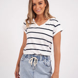 Manly Stripe Vee Tee