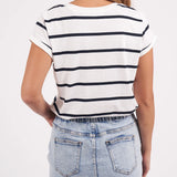 Manly Stripe Vee Tee