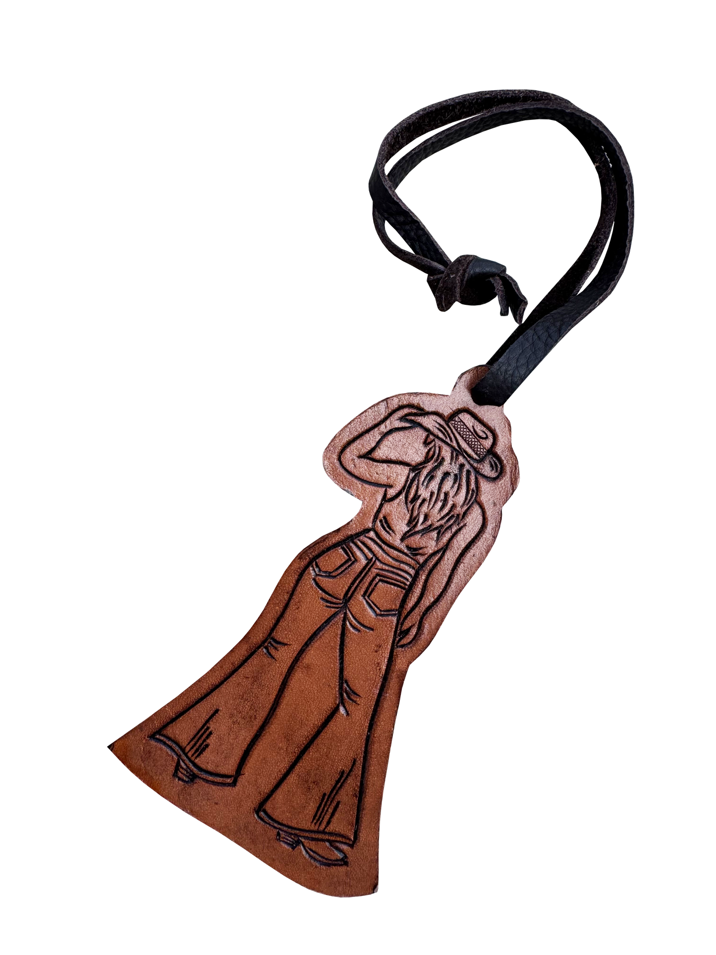 Cowgirl Tooled Leather Bag Charm