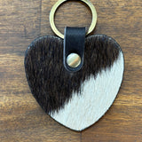Key Heart Cowhide Keyring