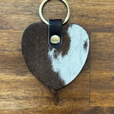 Key Heart Cowhide Keyring
