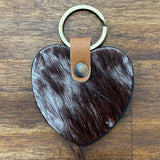 Key Heart Cowhide Keyring