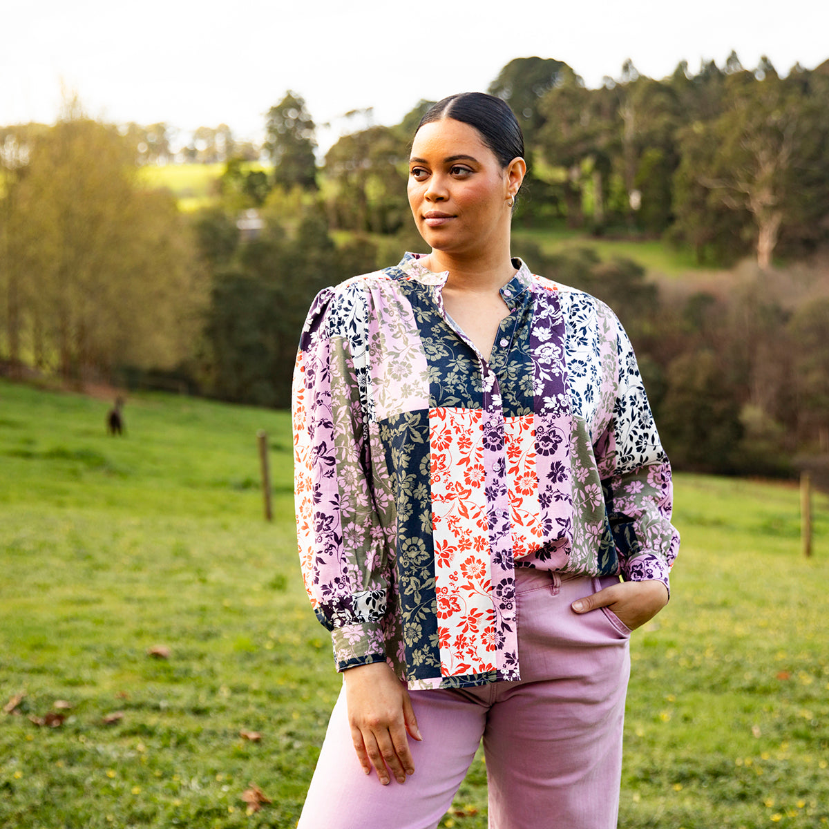 Linear Floral Blouse