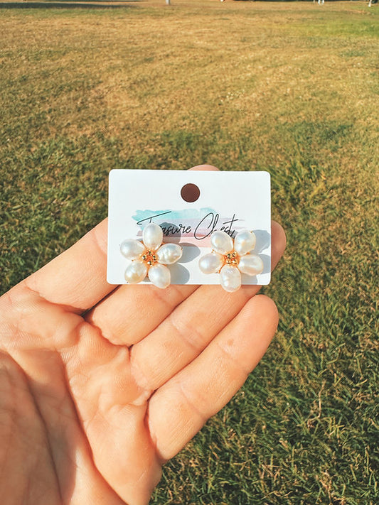Pearl Flower Earrings