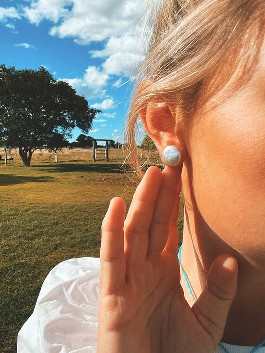 Coin Pearl Earrings