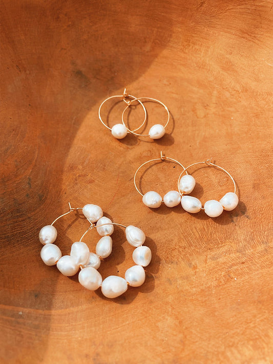 Gloria Pearl Hoops