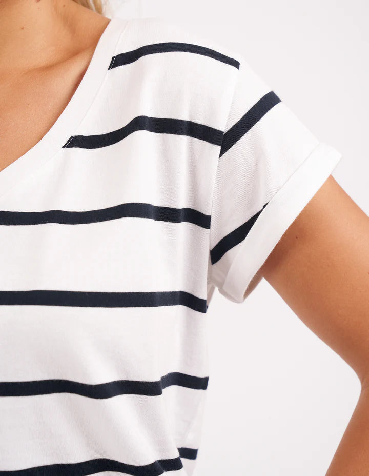Manly Stripe Vee Tee