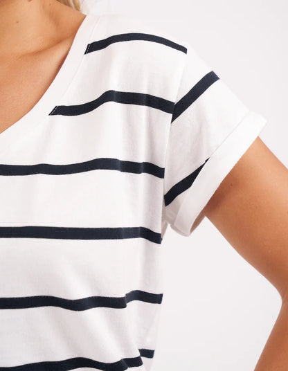 Manly Stripe Vee Tee