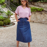 Scallop Edge Denim Skirt
