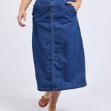 Scallop Edge Denim Skirt