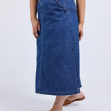 Scallop Edge Denim Skirt
