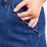 Scallop Edge Denim Skirt