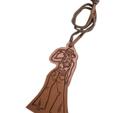 Cowgirl Tooled Leather Bag Charm
