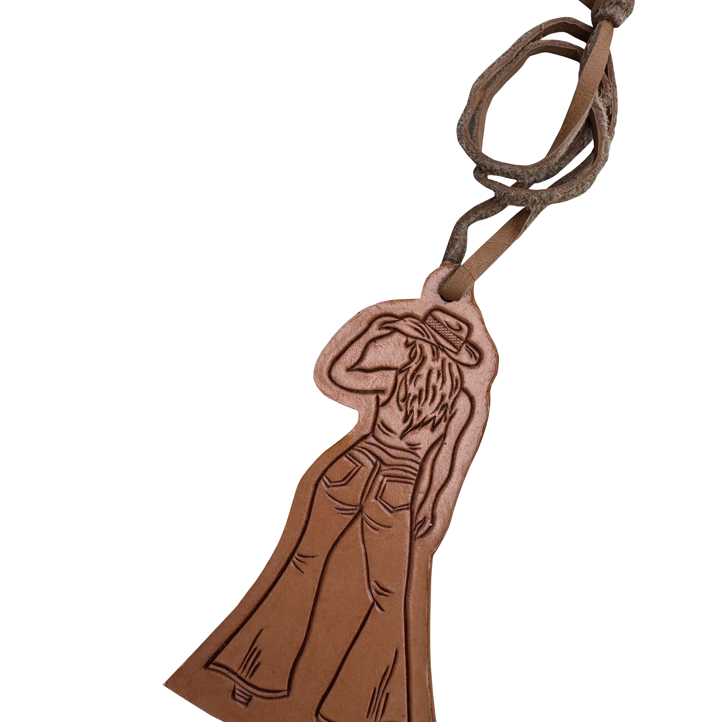 Cowgirl Tooled Leather Bag Charm