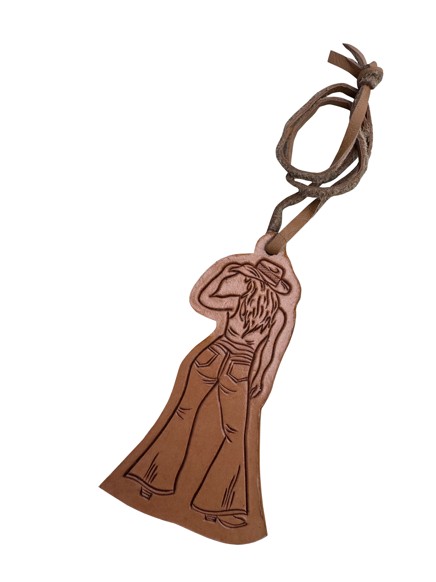 Cowgirl Tooled Leather Bag Charm