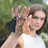 Leather Cattle Tag Keyring
