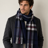 Thomson Navy - Scottish Tartan Lambswool Wide Scarf 