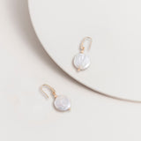 Coin Pearl Hook Earrings