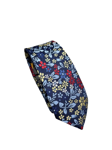 Carlo Visconti Tie Navy/Red Floral