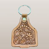 Leather Cattle Tag Keyring