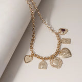 Multi Heart Charm Necklace