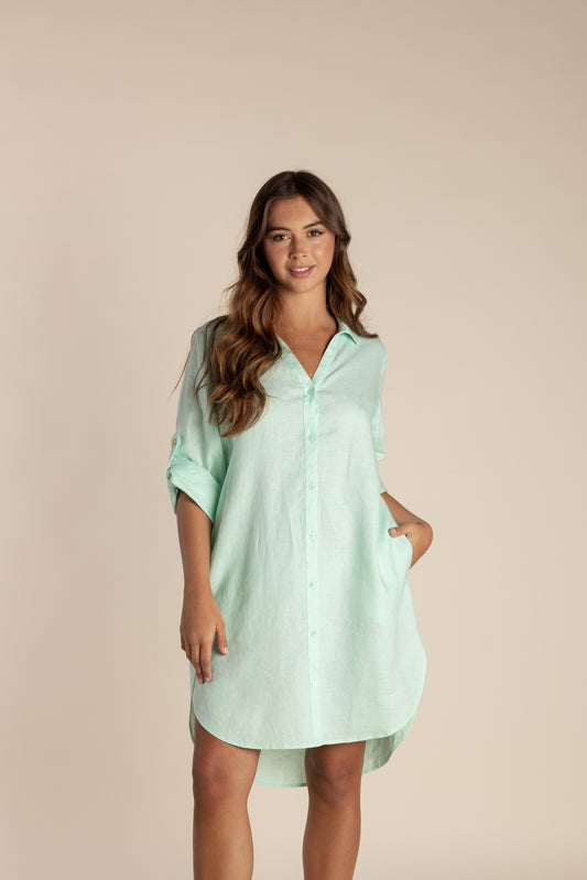 Two Ts Linen Shirt Dress