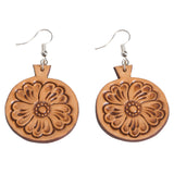 Tooled Leather Drop Earings
