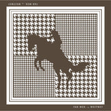 Houndstooth Horse' Chocolate Silk Bandana