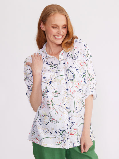 Star Flower Linen shirt