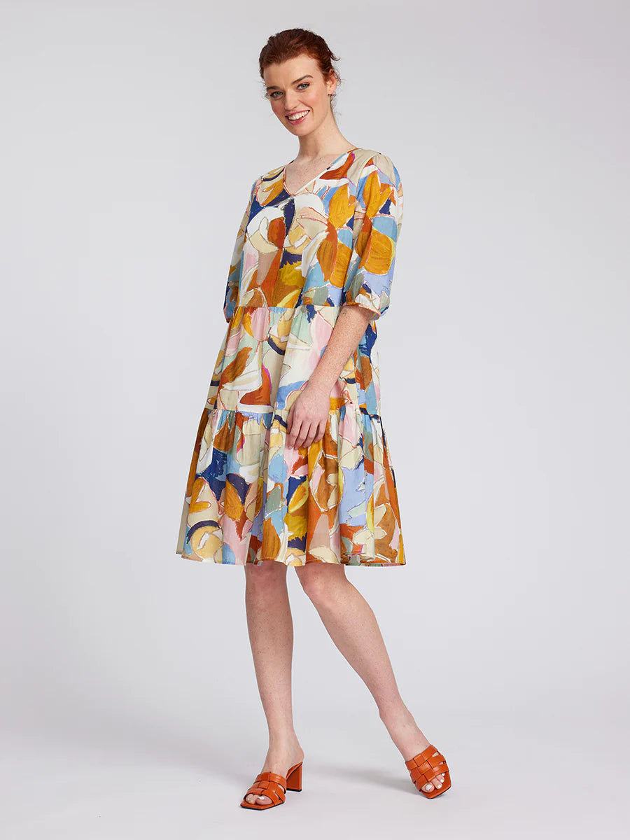 Painterly Print Dress