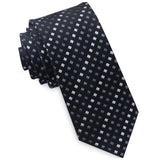 Black White Grey Check Tie