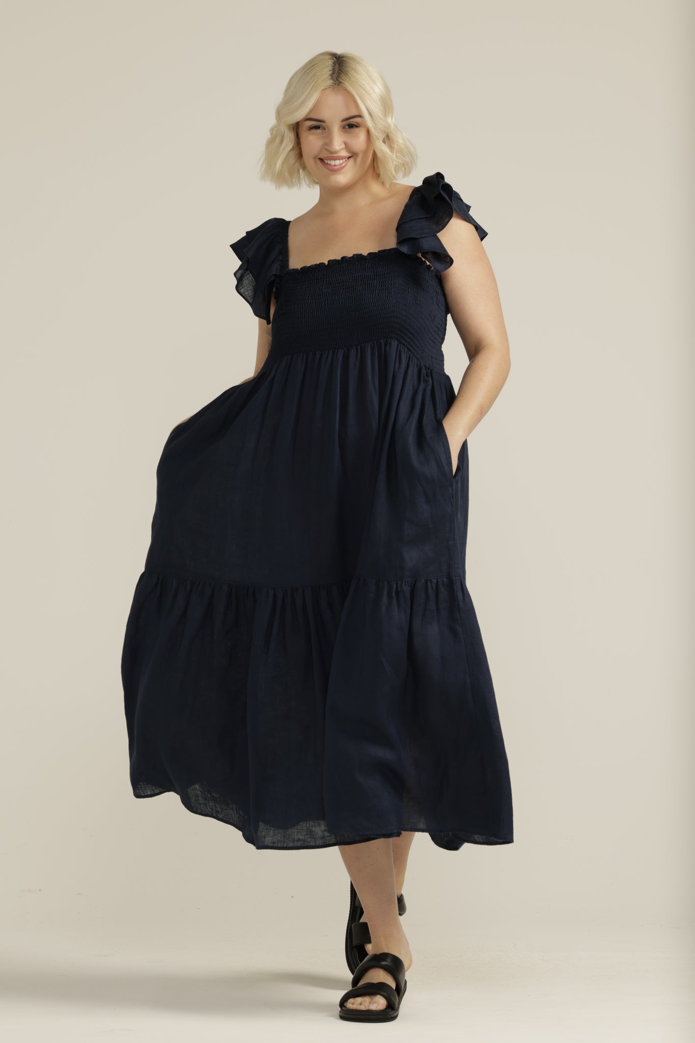 Shirred Bodice Dress