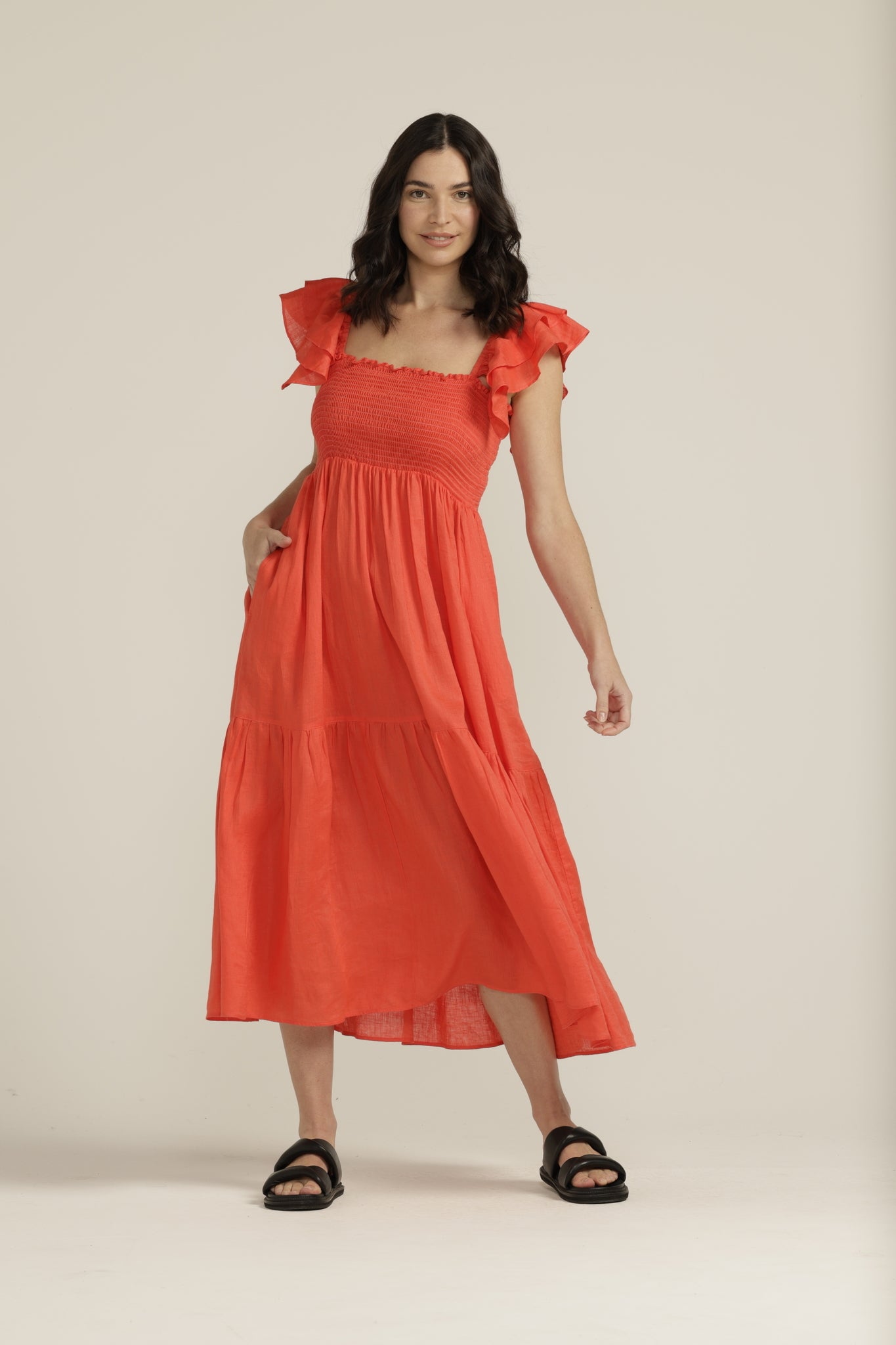 Shirred Bodice Dress