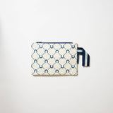 Mini Zip Pouch – Navy Horseshoe
