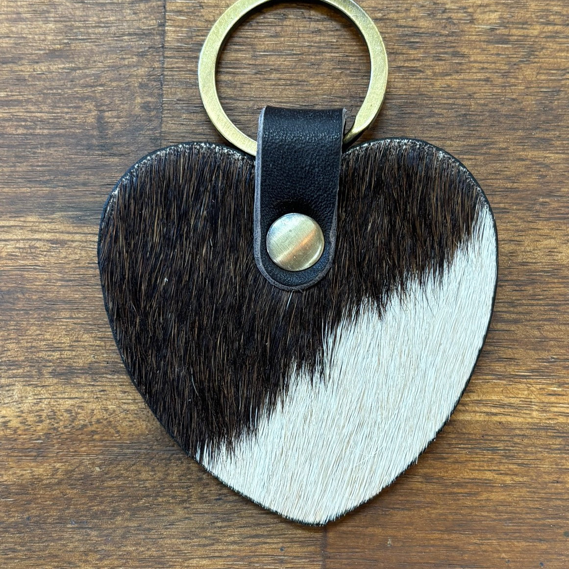 Key Heart Cowhide Keyring