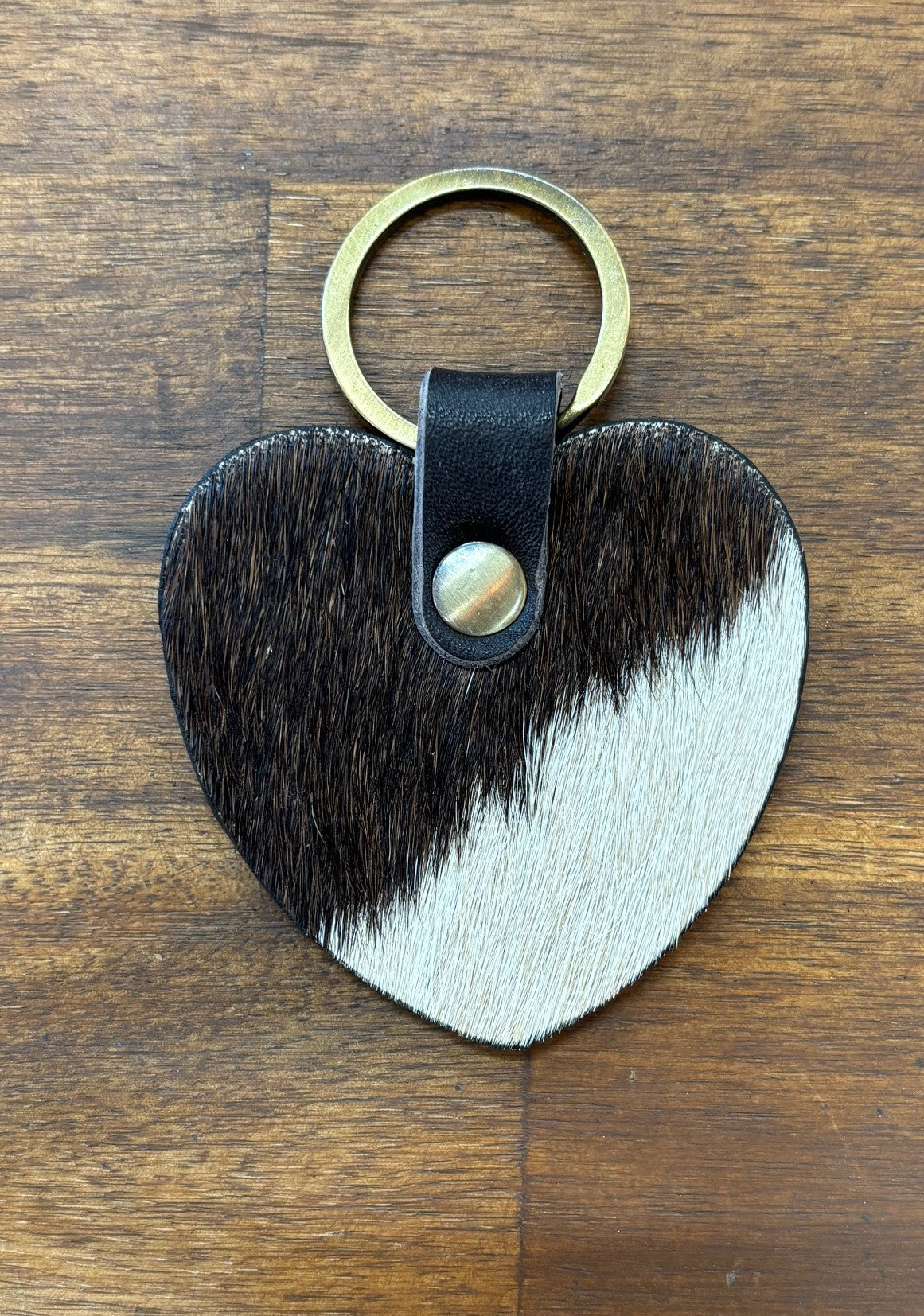 Key Heart Cowhide Keyring