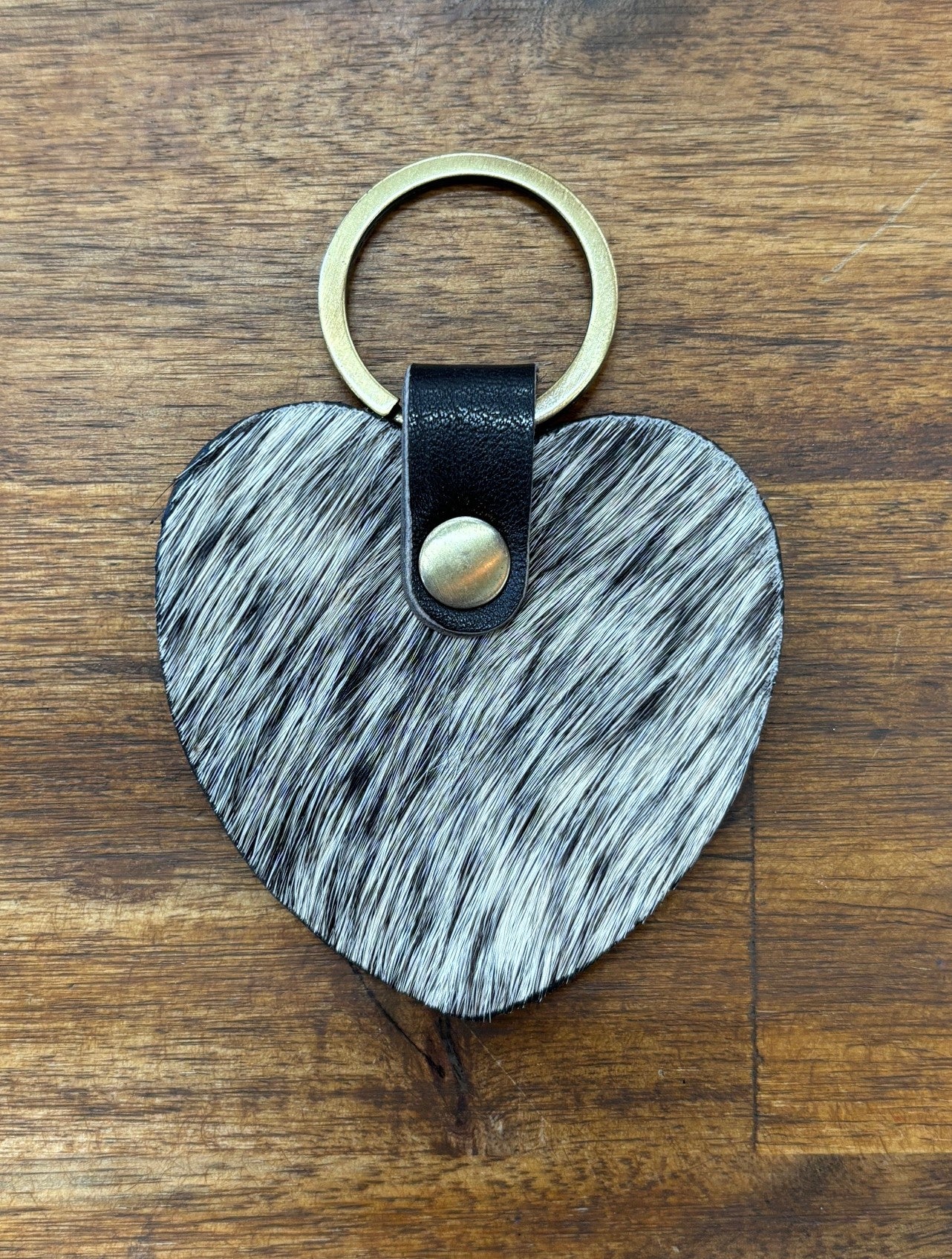 Key Heart Cowhide Keyring