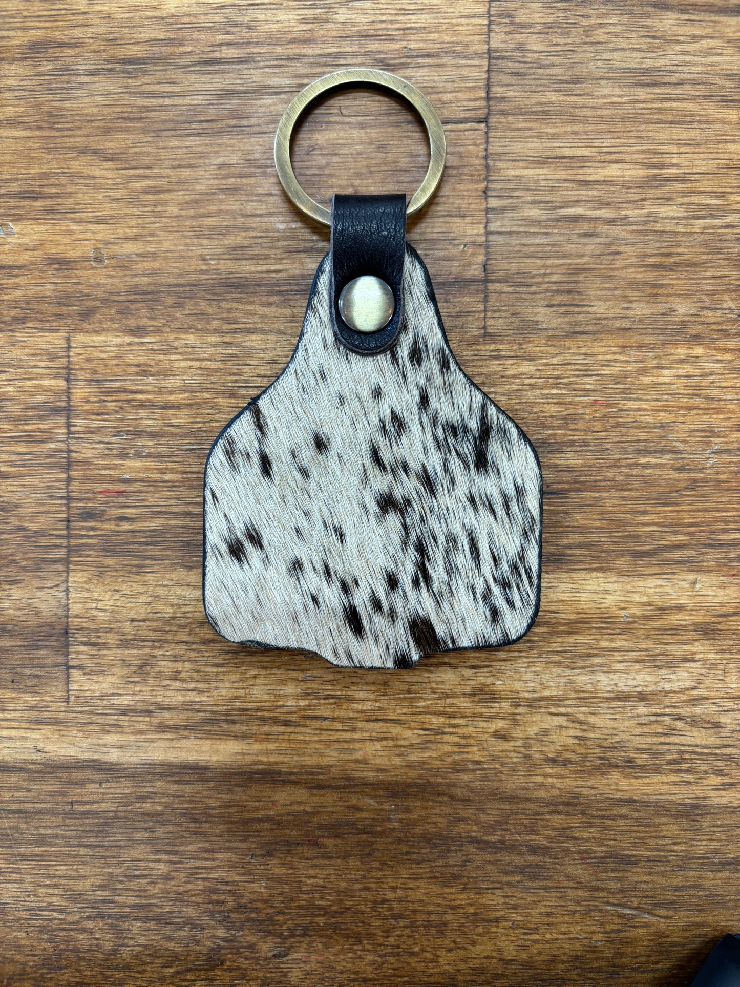 Cattle Tag Cowhide Keyring