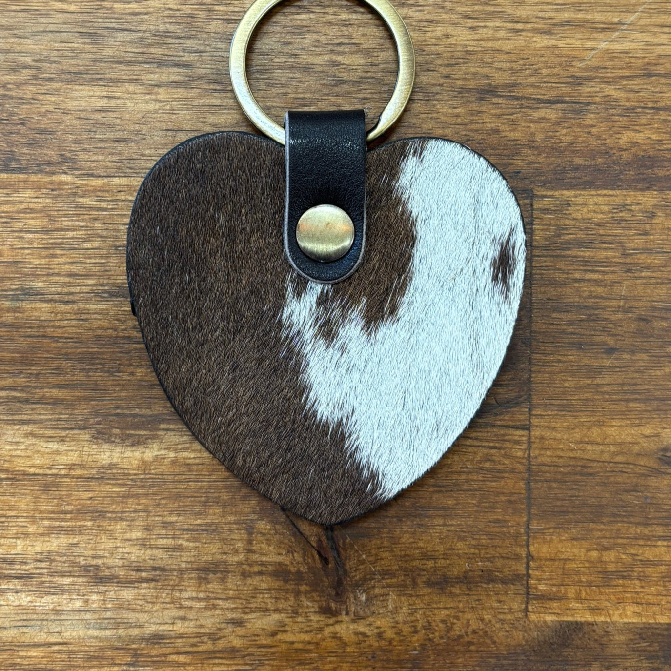 Key Heart Cowhide Keyring