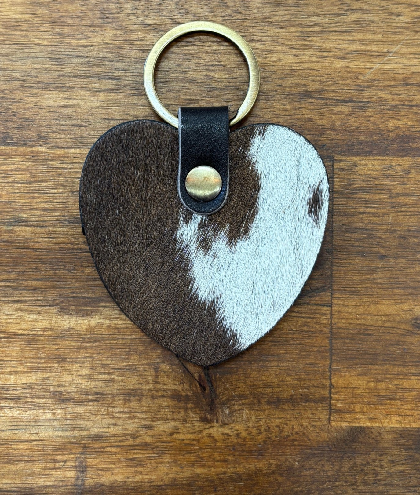 Key Heart Cowhide Keyring