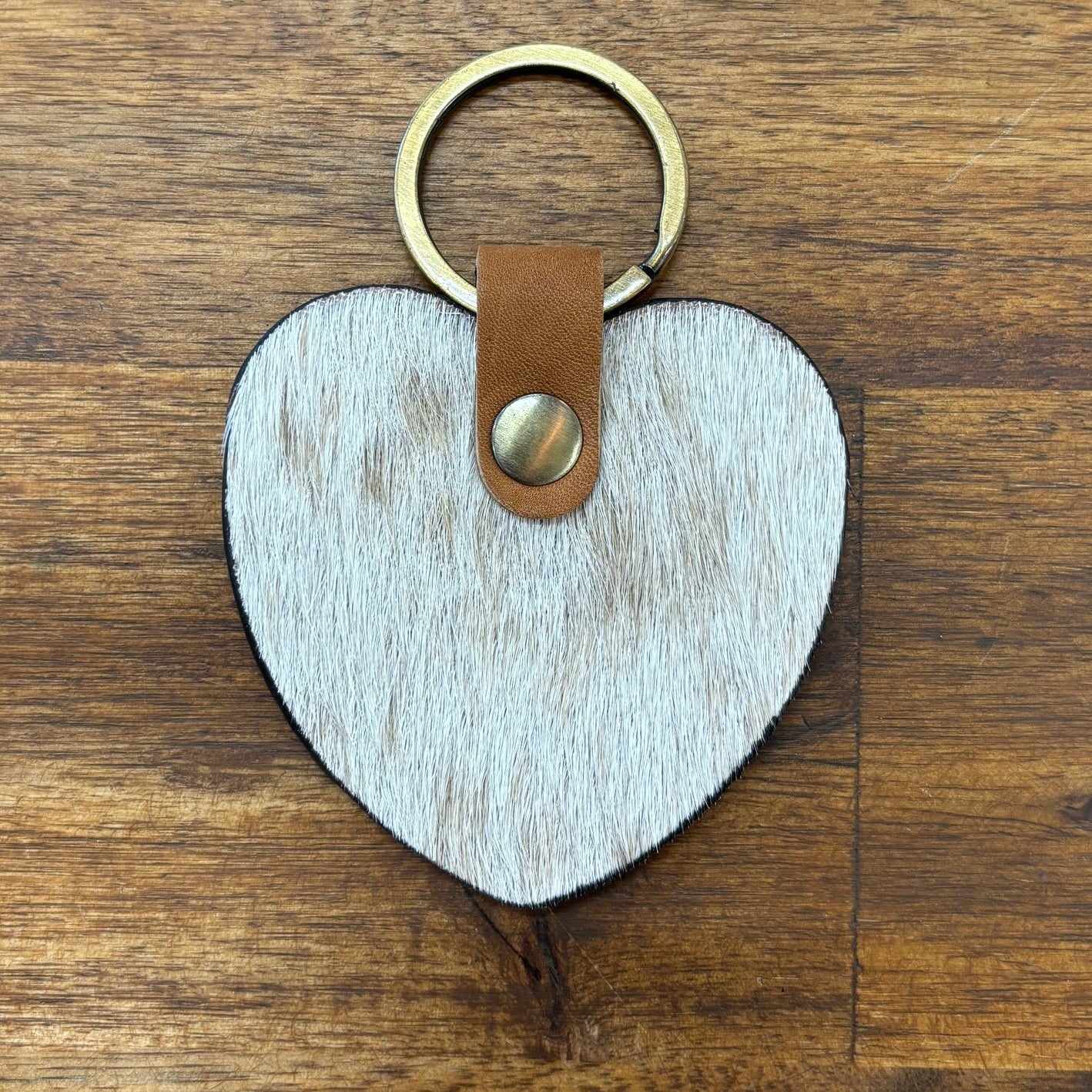 Key Heart Cowhide Keyring