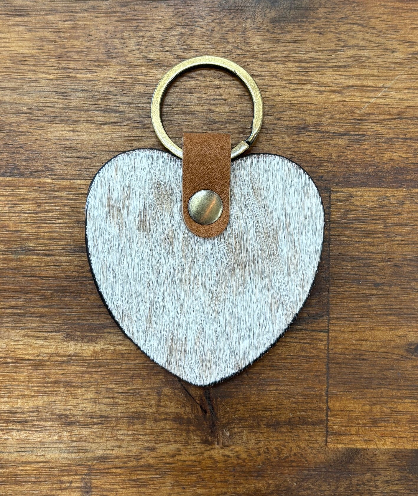 Key Heart Cowhide Keyring