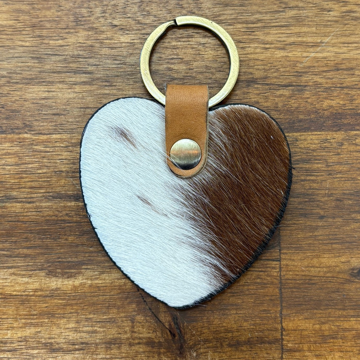 Key Heart Cowhide Keyring