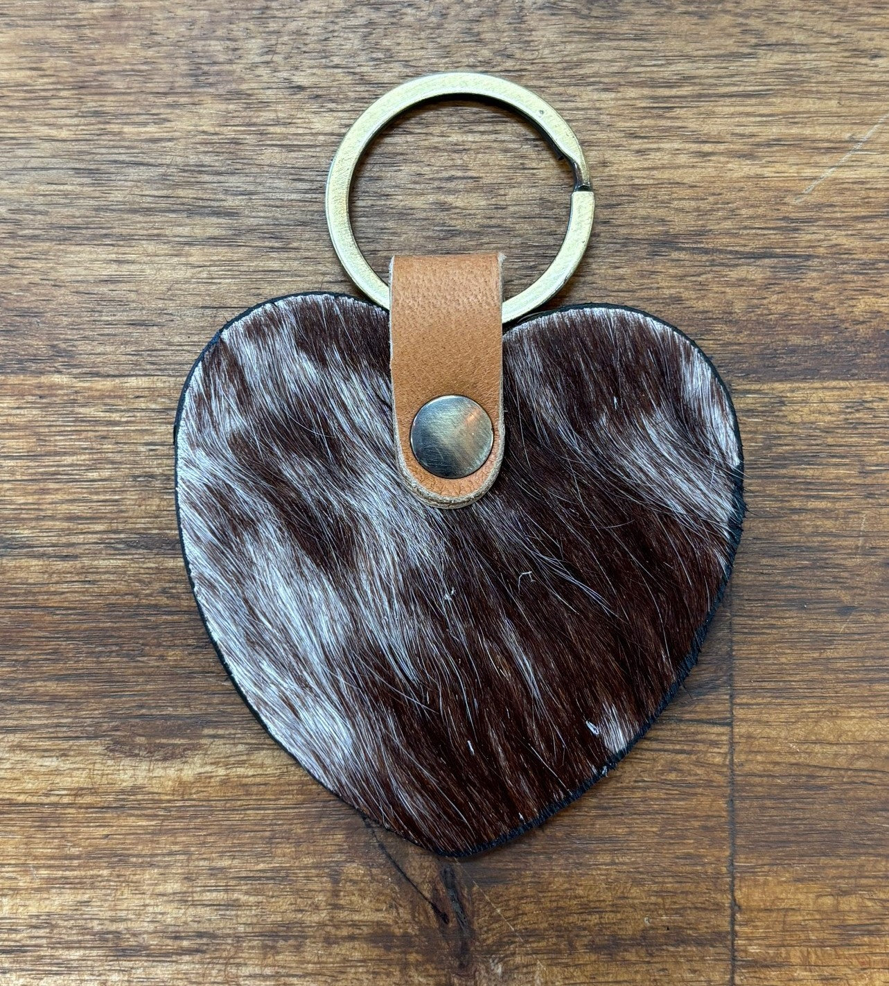 Key Heart Cowhide Keyring