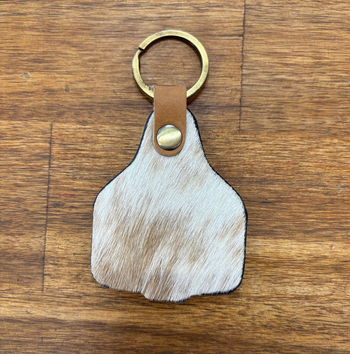 Cattle Tag Cowhide Keyring