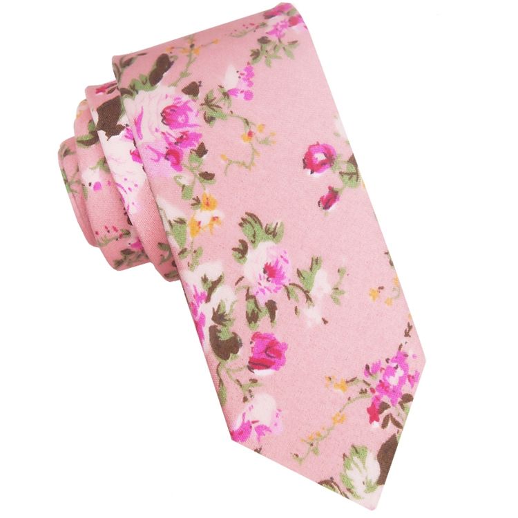 Pink Floral Tie