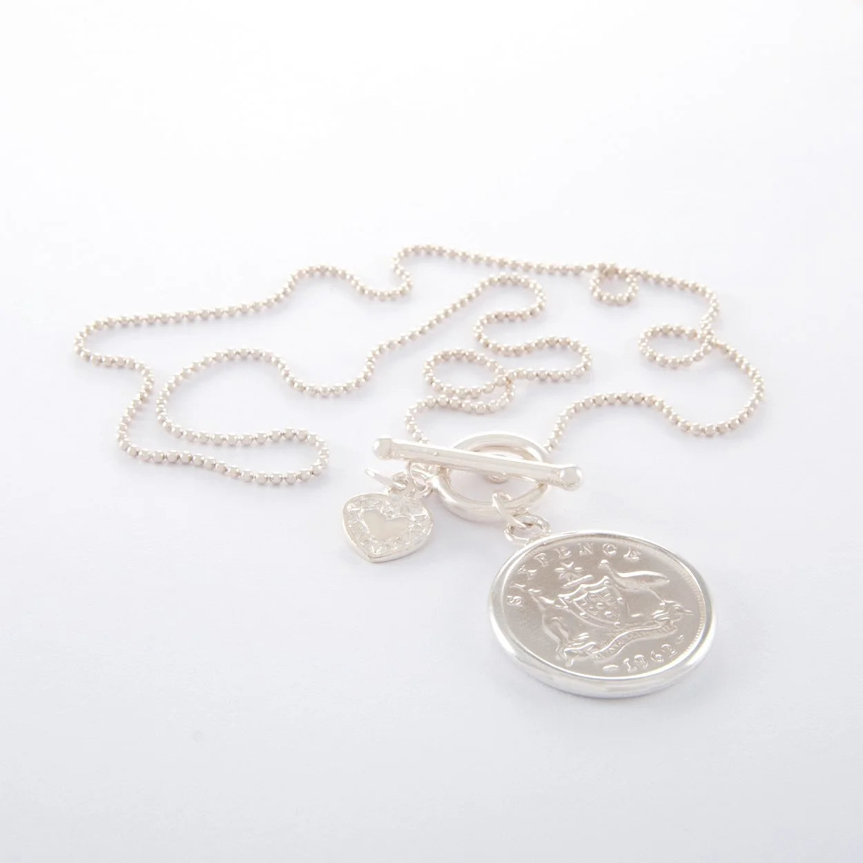 Sixpence Silver Ball Chain