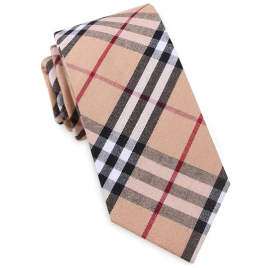 Camel Thomson Tartan Plaid Slim Tie