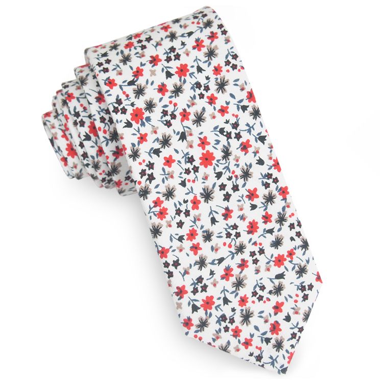 Red Floral Tie