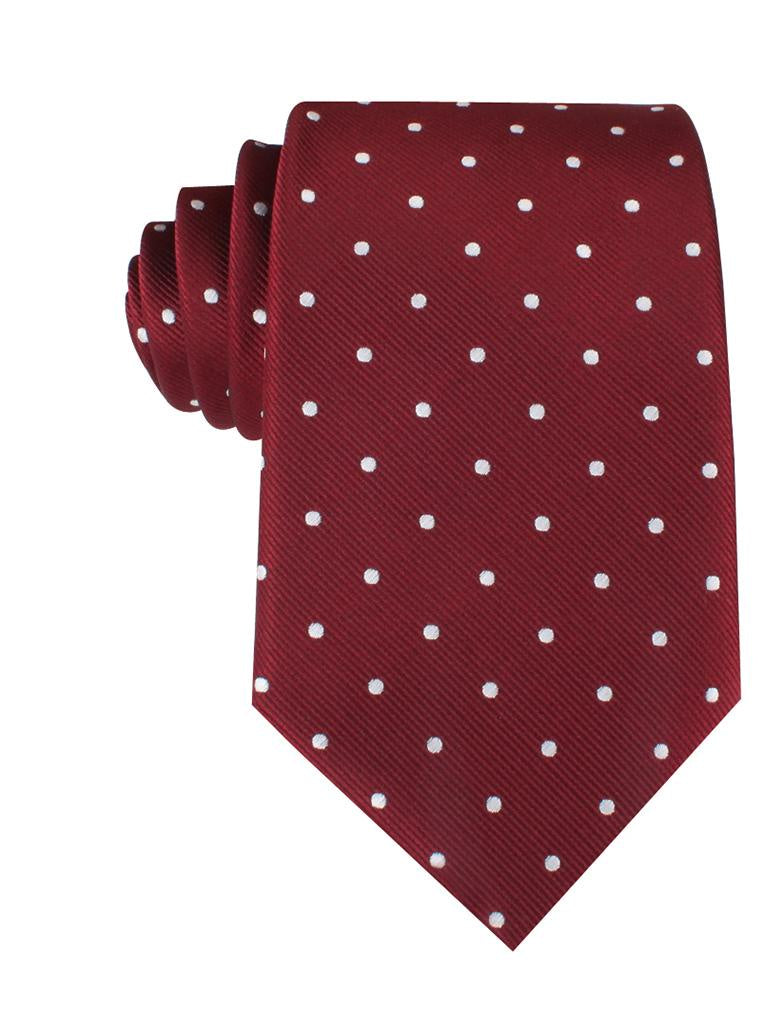 Burgundy Dot Tie